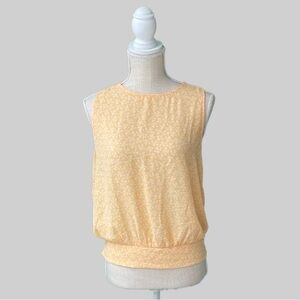 Apricot Sleeveless Blouse with Banded Waist